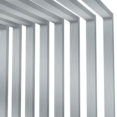 Декоративная рейка металлическая ZN Оцинкованная на стенах и потолке в сборе