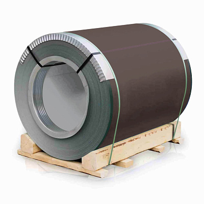 Рулон стали полиэстер RAL8017 Коричневый Шоколад 0.45х1250мм закрытый