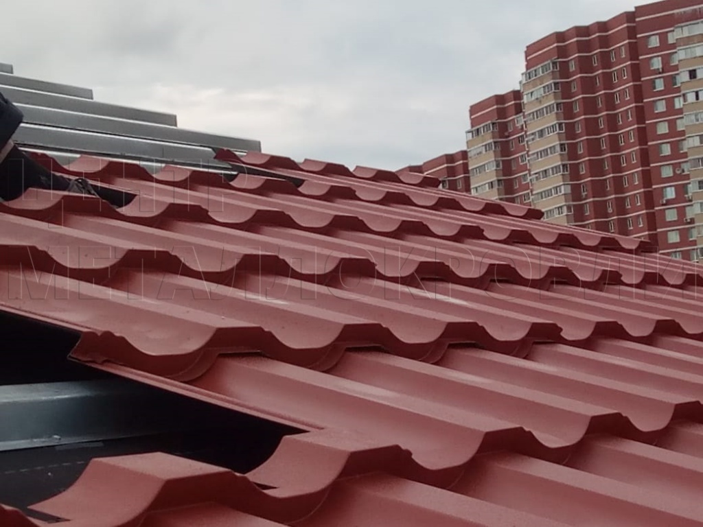 Металлочерепица Геркулес 8004 терракотовый Стальной Бархат от Центра Металлокровли в Екатеринбурге