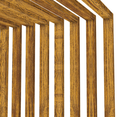 Декоративная рейка 60мм на 37мм под дерево Орех Миланский 3D Принтек на стенах и потолке в сборе