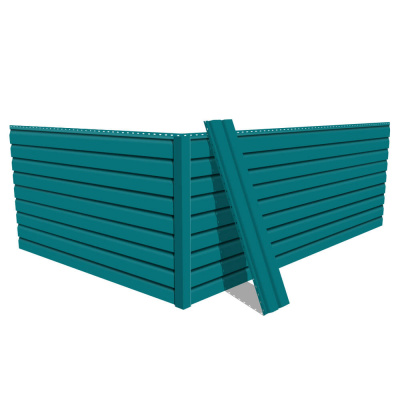 Фото сайдинга металлического (металлосайдинга) Корабельная доска RAL5021 Морская волна для фасада дома